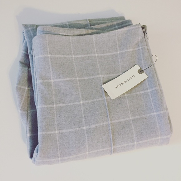 Anthropologie Cartonnier Grey Windowpane Gingham Pants Size 4 - Picture 4 of 8